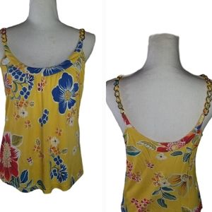 Vintage  Dolce & Gabbana Floral Chain link Asymmetrical Sleeveless Tank Top 44